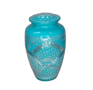 โกศใส่เถ้ากระดูกชายโกศสลักด้วยเงินสีน้ำเงินสำหรับผู้ใหญ่โกศตกแต่ง - Product Image 1