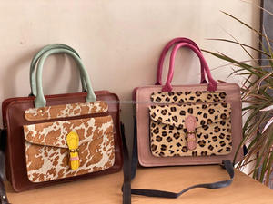 กระเป๋าถือหนังสำหรับผู้หญิงกระเป๋าสะพายไหล่หนังรีไซเคิลกระเป๋าหนังหลายสีกระเป๋าพิมพ์ลายสัตว์ - Product Image 3