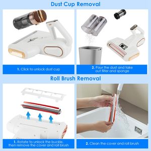 Aspirapolvere Senza Fili per Materassi da 200W con Aspirazione da 16KPA, Rimozione Allergeni, Doppio Contenitore Polvere, Display Batteria, Design Senza Sacco - Product Image 2