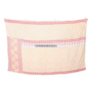 <b>Quilt</b> Indian Vintage <b>Throw</b> Handmade 100% Cotton Blanket Bedspread Bedding Christmas Fine Kantha Indian Reversible Hand Stitched - Product Image 1