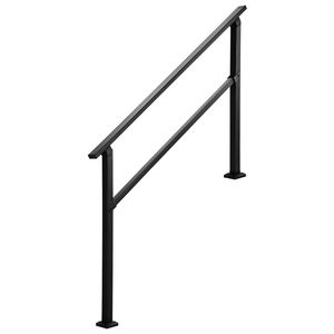 Barre horizontale carrée noire en acier au carbone, kit de rail d'escalier extérieur à 4-5 marches, rails de support, dispositifs d'aide par Sen - Product Image 5