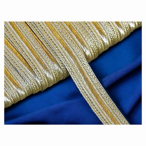 Premium 20mm Matte Gold <b>Ribbon</b> Braid Metallic Thread Embroidery Trim Sfifa Lace Ethnic Vintage Decorative Trim Metallic Braids - Product Image 3