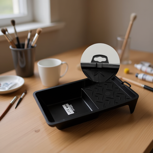 Boîte à peinture en plastique noir de 12 cm, Palette de peintre - Product Image 3