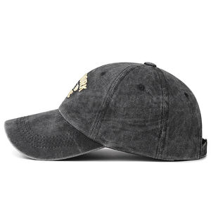 Gorra de Béisbol Estilo Coreano de 6 Paneles, Mezclilla Lavada, 100% Poliéster Suave, Diseño de Letras Bordadas en 3D, Hebilla Metálica, Primavera-Otoño - Product Image 2
