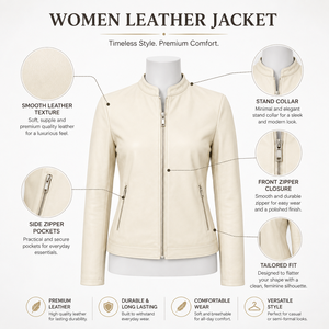 Chaquetas de Cuero para Mujer con Material Suave, Forma Cómoda, Calidad Duradera y Estilo Versátil, Aptas para Uso Diario - Product Image 6