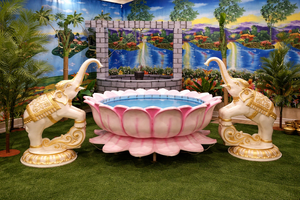 Fontaine d'eau Royal White Lotus pour la décoration d'entrée de mariage, décoration élégante pour événements de mariage, fontaine en fibre de verre, eau, USA - Product Image 5