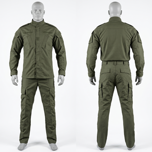 Ensemble uniforme tactique pour hommes en tissu Ripstop polyester-coton 245 GSM, kaki, avec coudes et genoux renforcés, broderie personnalisée - Product Image 5
