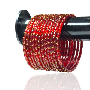 Glass <b>Red</b> color bangles Traditional bangles Indian bangles Colored bangles Bridal bangles Ethnic jewelry Handmade bangles - Product Image 2