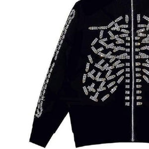 Custom Rhinestone Hoodie for Men Women Heavyweight 100 Cotton <b>Thick</b> <b>Fleece</b> Diamond Pullover Hoodie Loose Fit Winter Streetwear - Product Image 5