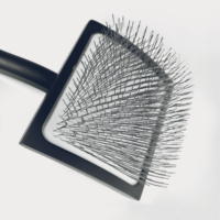 EVERSHARP Brosse démêlante professionnelle classique simple en caoutchouc à picots longs noirs, grande taille, facile à utiliser pour chats et chiens