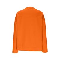 Pull décontracté à col rond et épaules tombantes pour femme, grande taille, manches longues, couleur unie, coupe ample, pour tous les jours, avec logo et boutons, pour adolescentes