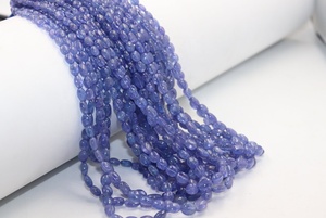 Perles ovales lisses en Tanzanite AAA 5*7mm, 16 pouces, pierre naturelle, trou de 0,40mm, pour la fabrication de bijoux de mariage et de fiançailles - Product Image 4