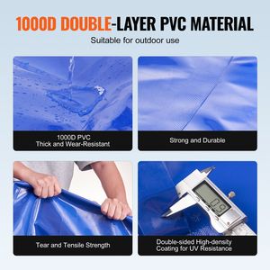 Serbatoio d'Acqua Pieghevole per Camper da 400L/105,7 Galloni, Grande Capacità, in PVC Blu 1000D, Serbatoio Morbido per Idratazione - Product Image 3