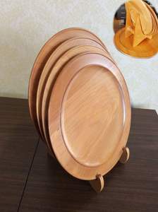 Assiettes de service en bois massif peintes à la main, écologiques, réutilisables, durables et esthétiques, vaisselle de table - Product Image 6