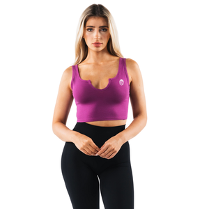 OT Slit Tank Débardeur de sport ajusté et court pour femme, extensible, pour la gym et l'entraînement, avec coupe sculptante, Nebula Purple - Product Image 1