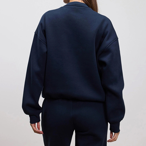 Sudadera personalizada de algodón de alto gramaje con cuello simulado, bordada, de forro polar suave, estilo cuello alto y cuello redondo, oversize, para mujer - Product Image 2