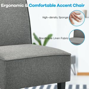 Poltrona Moderna in Tessuto Senza Braccioli con Gambe in Legno di Gomma per Soggiorno - Product Image 3