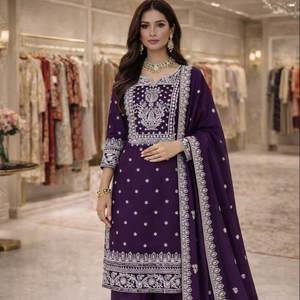 <b>Eid</b> Ramzan Special Plazzo Suit, Readymade <b>Pakistani</b> Straight Kurta with Pant <b>Dress</b> Bestselling - Product Image 1