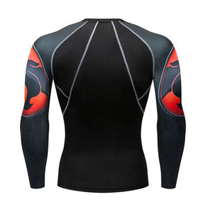 Wholesale Men's Long Sleeve Rash Guard Custom Sublimation Printed Quick Dry Polyester/Nylon 240g Fabric - Product Image 2