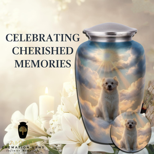 โกศใส่เถ้ากระดูกสุนัขขนาดใหญ่ ลายธีมสวรรค์ สำหรับสัตว์เลี้ยง ทำจากอะลูมิเนียม ขนาด 220 คิวบิกอินช์ เป็นมิตรกับสิ่งแวดล้อม ฝาปิดแน่นหนา ทนทาน - Product Image 6