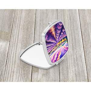 Coloré anglais lavande miroir de maquillage Compact poche pliant poche voyage miroir décoratif pour femmes et filles cadeau - Product Image 2