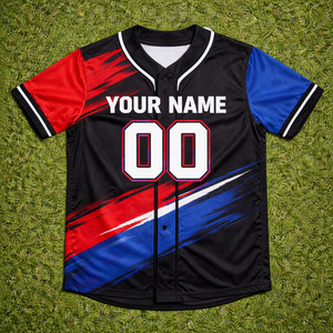 เสื้อเบสบอลแบบกำหนดเองสำหรับทีมและลีก ไซส์ใหญ่พิเศษ แห้งเร็ว ระบายอากาศได้ดี ผ้าโพลีเอสเตอร์ 100% พิมพ์ลายด้วยความร้อนสำหรับนักกีฬา - Product Image 1