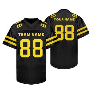 Manufacturer American Football Jersey Polyester <b>Mesh</b> Dazzle Embroidery Custom Logo Private Label V Neck Durable Gear - Product Image 1
