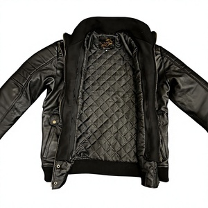 Chaqueta de invierno para hombre de cuero genuino con forro de sherpa. - Product Image 2