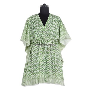 Vestidos de Playa y Túnicas de Algodón para Mujer, Fabricante de Caftanes Cortos Indios, Personalizados, 100% Orgánicos, Ropa de Diseñador India para Mujer - Product Image 3