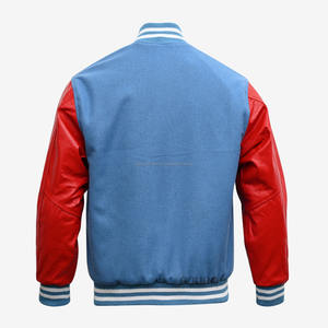 Veste Letterman universitaire vintage à manches en cuir avec broderie en chenille et patch de laine pour hommes personnalisée OEM - Product Image 2