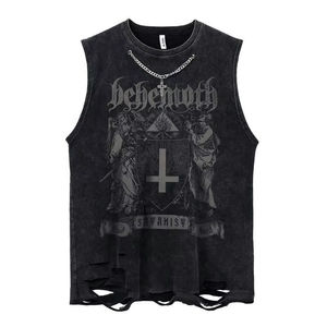 Sleeveless <b>Tank</b> <b>Top</b> for <b>Men</b> <b>Black</b> Custom Color with Custom Logo Rough Style From Bottom <b>Men's</b> <b>Tank</b> <b>Top</b> - Product Image 4