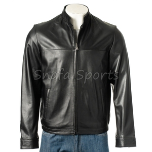 Trendy Custom Turn Down Collar Design Fashionable Leather <b>Jackets</b> Good Quality Autumn Season Regular Fit Leather <b>Jackets</b> - Product Image 2
