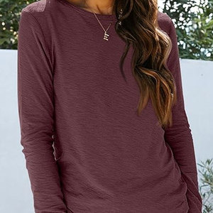 Women's Trendy Long Sleeve T Shirt Comfortable Lightweight Breathable Casual Streetwear Daily Wear Top for Women - Product Image 6