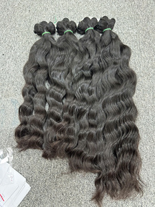 Cheveux naturels vietnamiens RawHair, ondulés, super double drawn, vierges, tissage machine double, 100g, couleur noire, peuvent être permanentés - Product Image 4