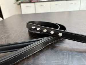 High Quality 6 mm Thick Soft Oily Full Grain Cow <b>Harness</b> <b>Leather</b> Dog Collar and Leashes Solid Pattern - Product Image 3