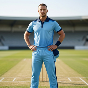 Uniforme de cricket bleu ciel très demandé, maillot de cricket respirant sublimé pour hommes et ensemble de pantalon, vêtements de sport professionnels pour équipe - Product Image 4