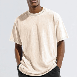 T-shirt délavé à épaules tombantes pour homme, 100% coton, style vintage - Product Image 6