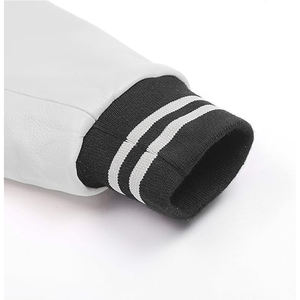 Veste matelassée en tissu pour la saison hivernale, col baseball, manches en cuir PU, veste en laine fleurie, grande taille, veste varsity - Product Image 4