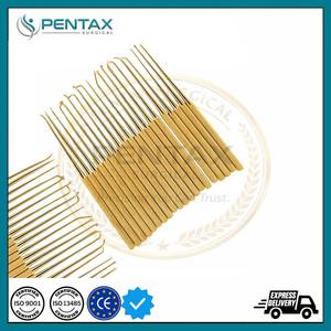 Ensemble d'instruments microchirurgicaux réutilisables Rhoton Micro Dissectors en acier inoxydable plaqué or, certifiés CE - Product Image 4