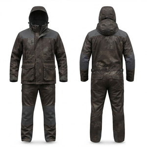 Ensemble imperméable de chasse d'hiver, veste et pantalon respirants en polyester/nylon, équipement de protection contre le vent pour la randonnée et le camping - Product Image 1