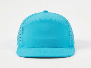 Premium Custom 7 Panel <b>Flat</b> Bill Snapback Breathable Laser Cut OEM ODM Low MOQ, High Quality Perforated Streetwear Snapback <b>Hat</b> - Product Image 4