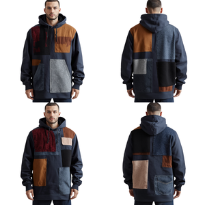 Sudadera con Capucha Premium para Hombre, Estilo Universitario, Tejido Grueso, con Parches de Chenilla en Relieve y Construcción de Felpa de Algodón de Lujo - Product Image 3
