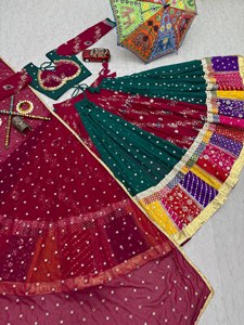Ensemble Lehenga Choli brodé pour femme, longueur ras du sol, avec dupatta en résille, tenue traditionnelle indienne et pakistanaise pour mariage et soirée, séchage rapide - Product Image 5