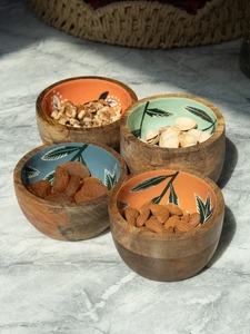 Bols à salade de fruits en émail imprimé motif bois, vaisselle de qualité export, bol imprimé Noël, prix abordable - Product Image 5