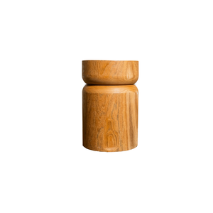 Tabouret cylindrique en teck rustique de luxe ARTERRA - Meubles en bois massif faits à la main pour appartement, villa, entrepôt et hôtel - Product Image 2
