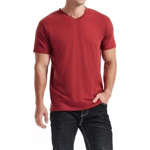 Camiseta de Cuello en V para Hombre, Personalizada, de Algodón, Manga Corta, Clásica, Lisa, para Ropa Casual, Venta al por Mayor y Marca Privada - Product Image 1