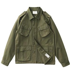 Blazer Multibolsillo Vintage De Manga Larga Estilo Solapa Para Hombre-Verde M - Product Image 1