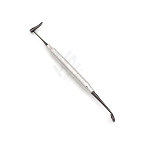 Grattoir osseux dentaire manuel en argent, instrument de greffe osseuse incurvé pour implants dentaires, poignée ergonomique, certifié CE Classe I - Product Image 3
