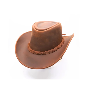 Chapeau de cowboy occidental en polyester unisexe, style camionneur, en cuir de vachette à poils, réglable, pour l'extérieur et les voyages - Product Image 5