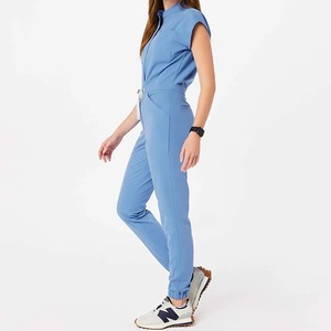 One Piece Nursing Jumpsuit <b>Scrubs</b> Set <b>Plus</b> <b>Size</b> Hospital Security Uniform Woven Fabric OEM custom logo design - Product Image 1